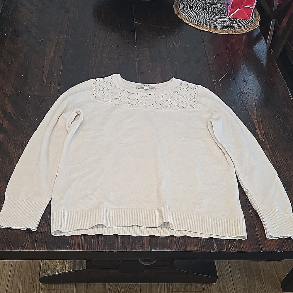 Loft light cream sweater